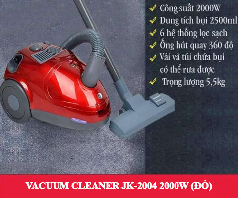 Máy hút bụi Vacuum Cleaner JK-2004 2000W (Đỏ)