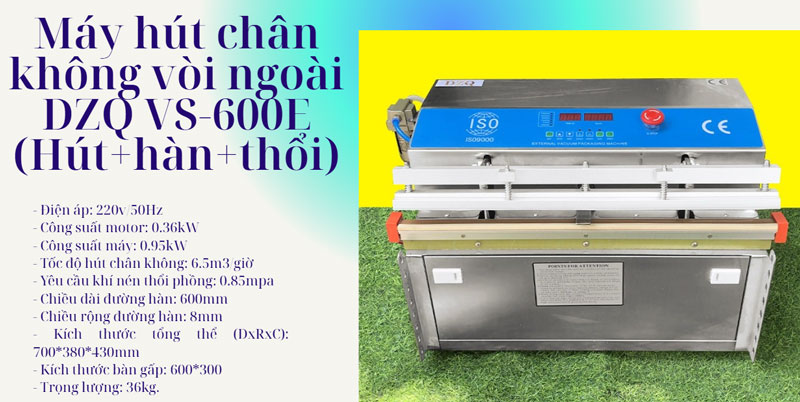 Máy hút chân không vòi ngoài DZQ VS-600E (Hút+hàn+thổi)