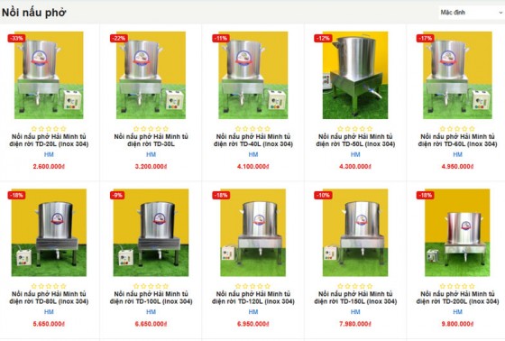 Website bán nồi nấu phở bằng điện uy tín